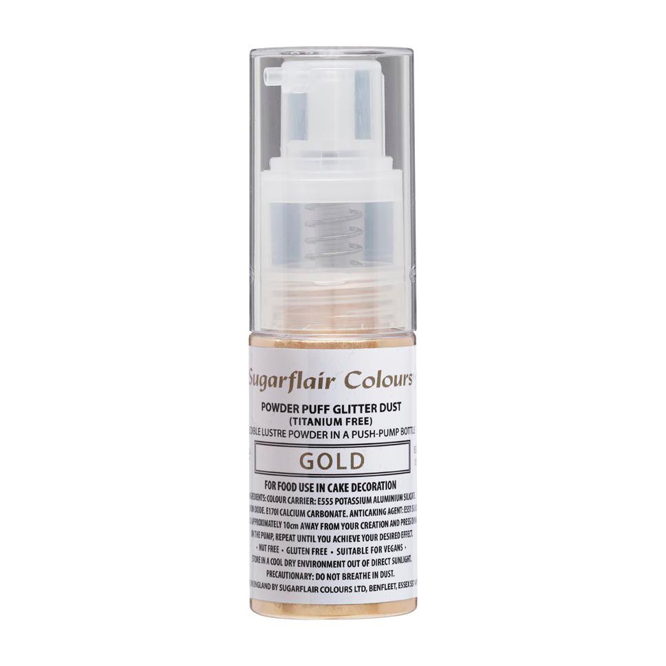 Prachová farba s rozprašovačom 10g Glitter Dust Gold