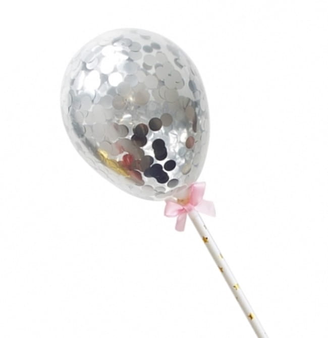 Zápich - balón so striebornými konfetami