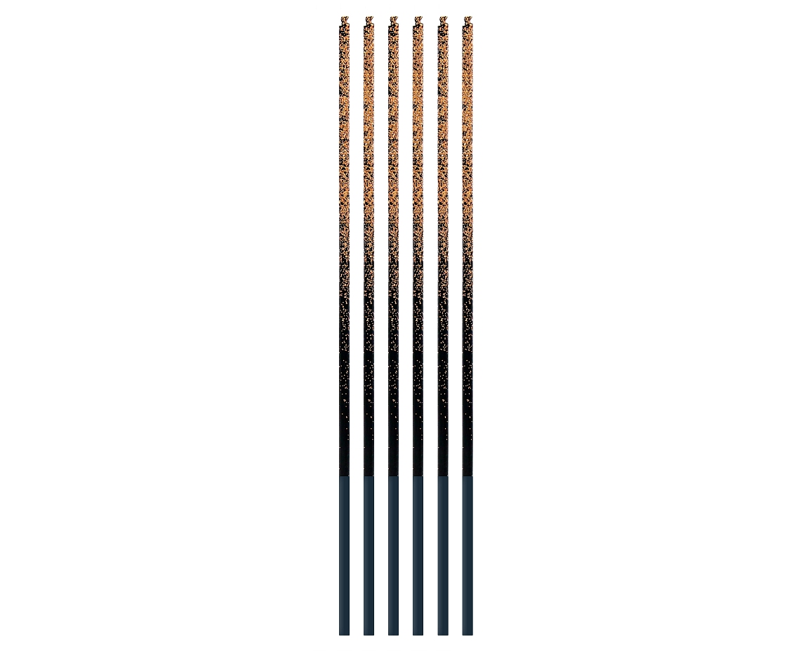Sviečky čierno-zlaté 3x3x170mm, 6 ks