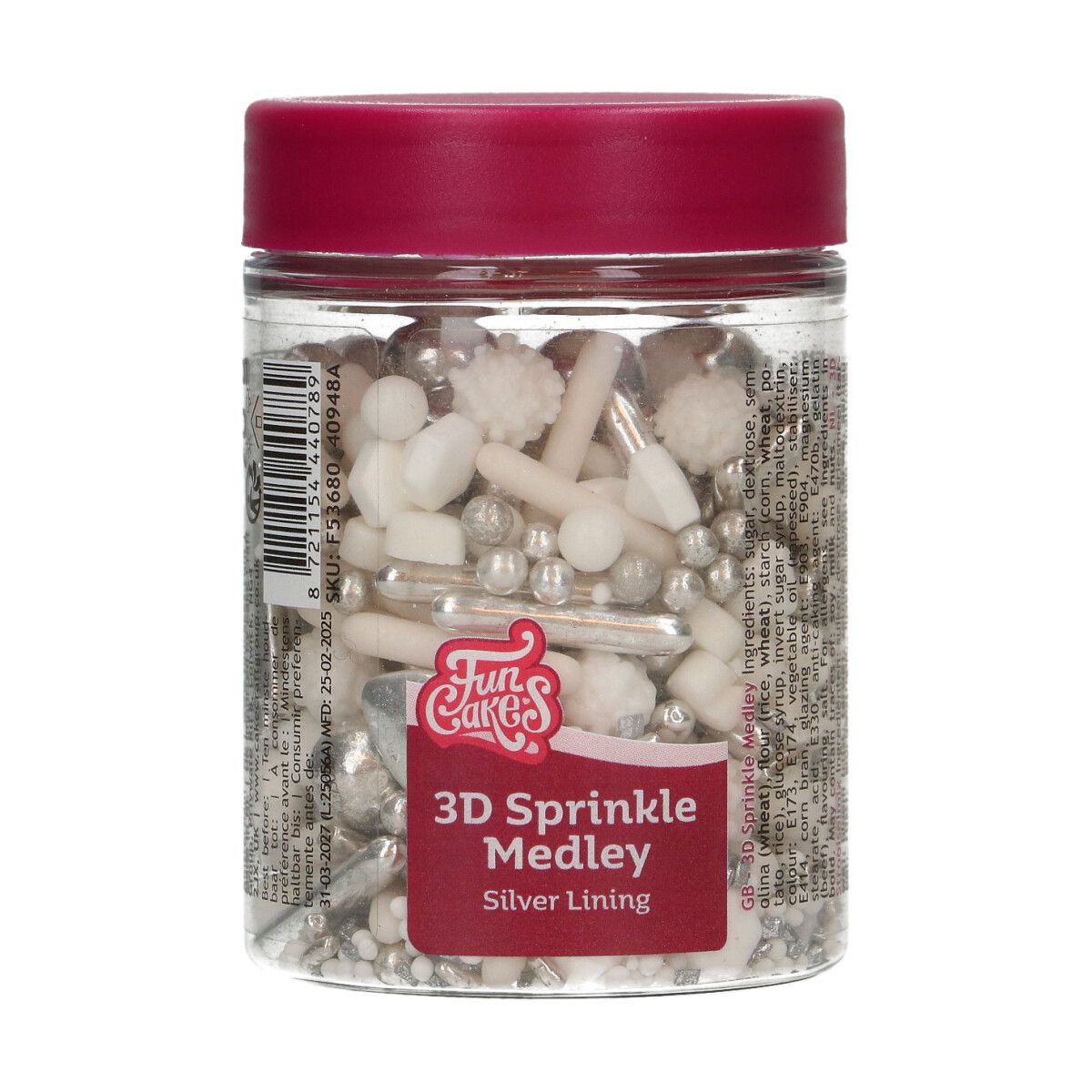 FunCakes 3D Sprinkle Medlay Silver Lining 70g