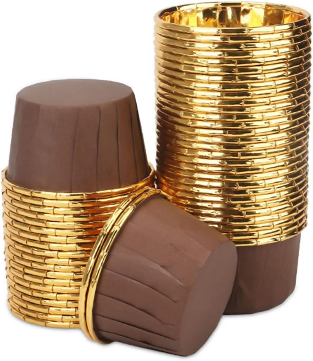 Košíčky hnedo-zlaté samonosné 54x40 mm – MUFFIN 40 ks