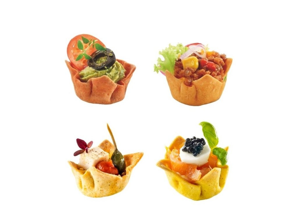 Tapas mix košíček - pikantný 4 príchute; 32mm, 48ks