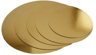 Lepenkový podnos tenký zlatý kruh 20 cm, 5 ks