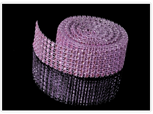 Diamantový pás  3cm x 4,5 m svetlo ružový