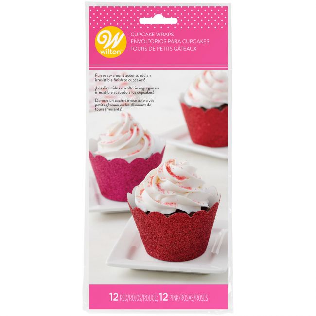 Cupcakes krajky červeno-ružové 24 ks
