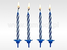 Tortové sviečky 24 ks modré
