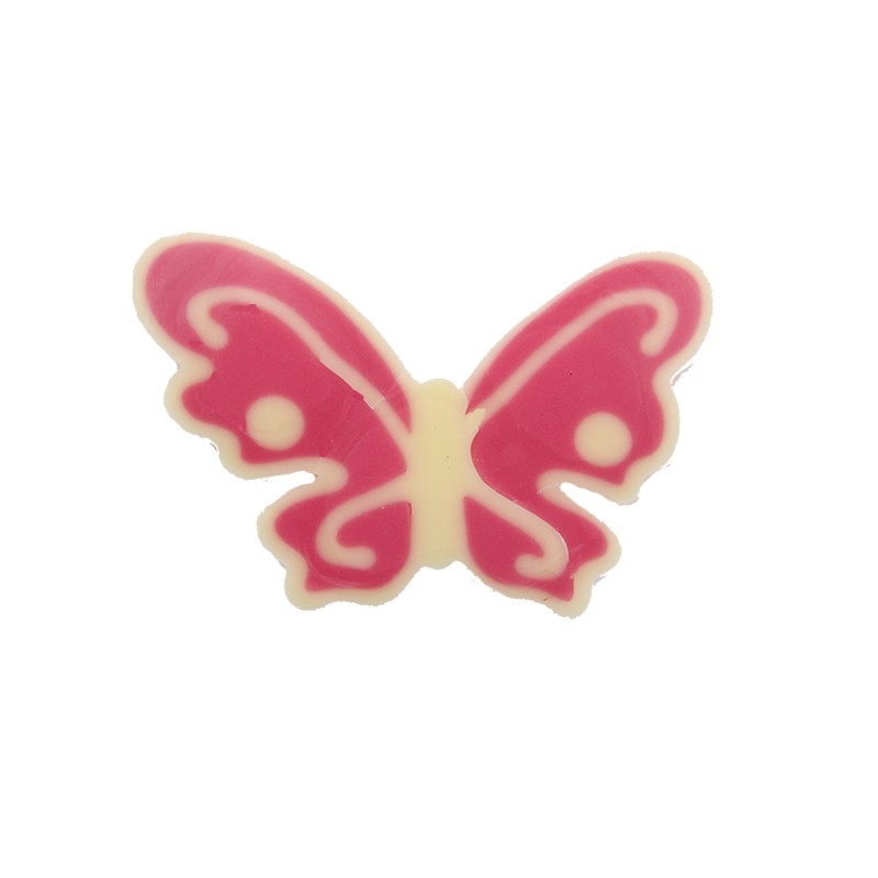 Čokoládový motýľ ružovo-biely 45ks