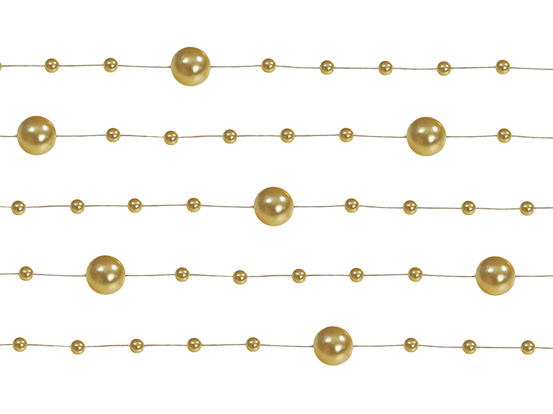 Girlanda perlová zlatá 1,3 m