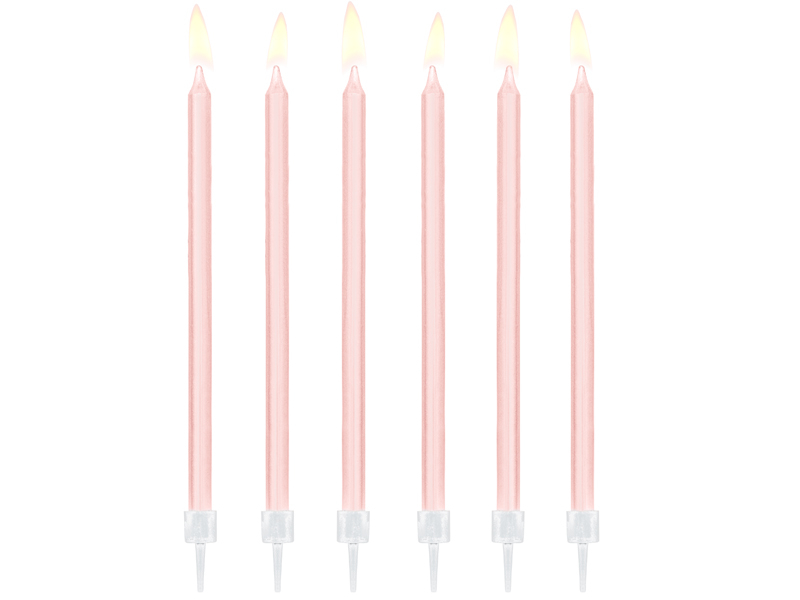 PD sviečky svetlo ružové 12 ks