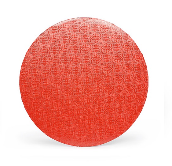 Červený podnos kruh hrubý 30 cm