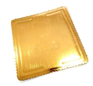 Zlatý lepenkový podnos 26x26 cm, 5 ks