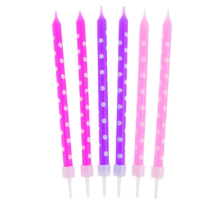Sviečky pink-violet 24 ks