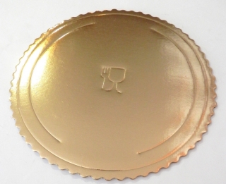 Zlatý lepenkový podnos 26 cm, 5 ks