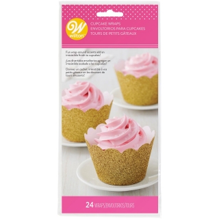 Cupcakes krajky zlaté 24 ks