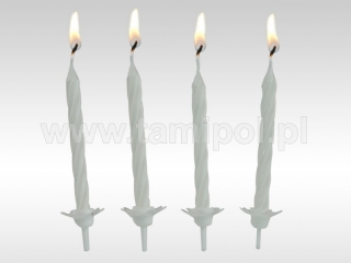 Tortové sviečky 24 ks biele