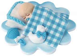 Cukrové bábätko spiace modré 