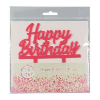 Zápich Happy Birthday ružový