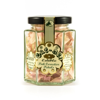 Sušené jedlé kvety v skle Pink Carnation 195ml