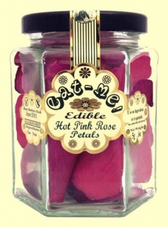 Sušené jedlé kvety v skle Hot Pink Rose 160ml