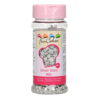 FunCakes hviezdičky mix strieborné 60g