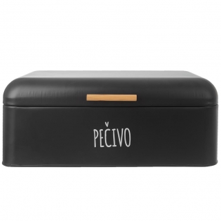 Chlebník plech/bambus 42x24x16,5 cm PEČIVO BLACK