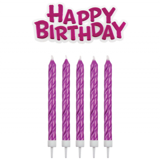 PME sviečky Happy Birthday Pink